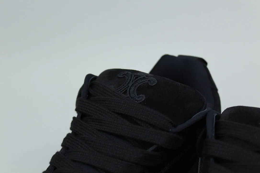 Celine Huntington Sneaker Suède Calfskin & Mesh 'Black'