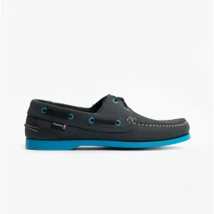 Chatham COMPASS II G2 Mens Leather Boat Shoes Navy/Turq