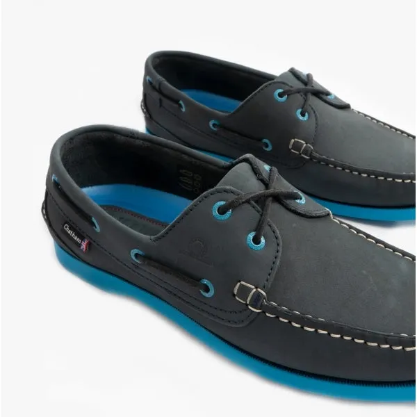 Chatham COMPASS II G2 Mens Leather Boat Shoes Navy/Turq