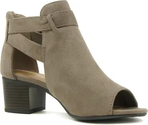 City Classified Invest Women's Fashion Cutout Side Strap Heeled Ankle Sandal Booties