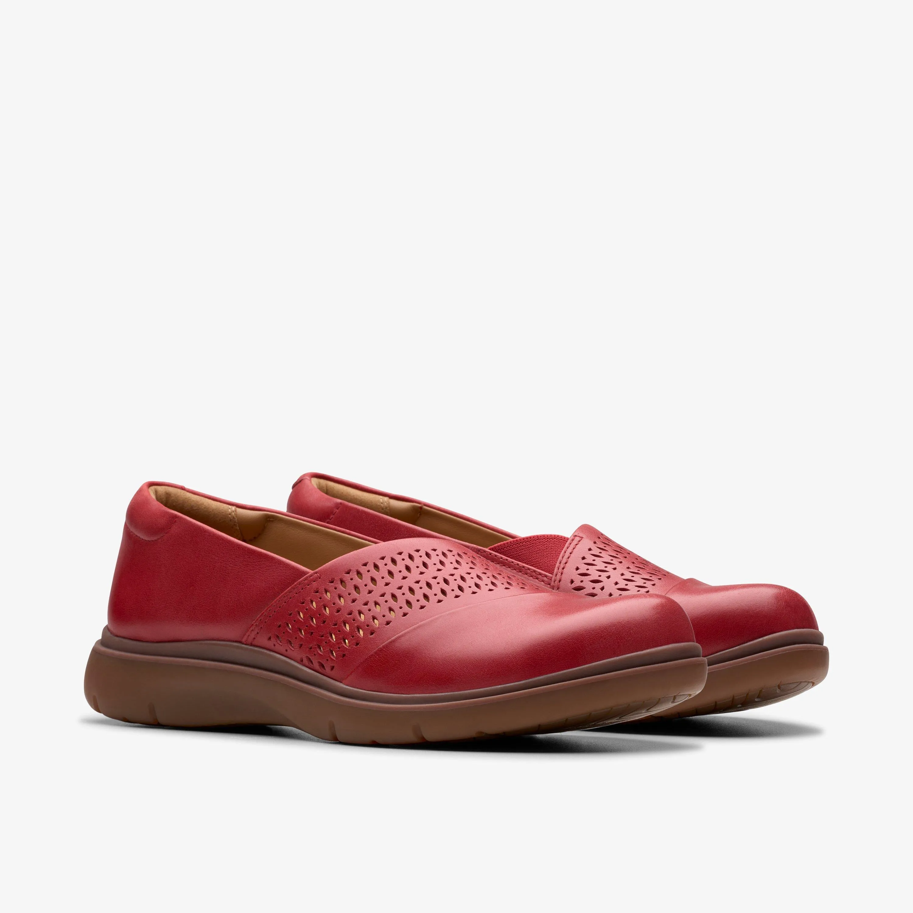 Clarks Women's Certina Edge Red Leather 26181430