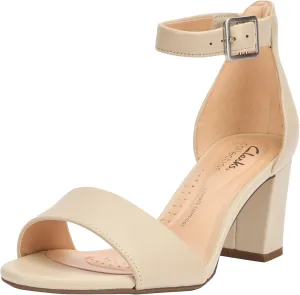 Clarks Women's Deva Mae Court Shoes, Ivory leather, 9.5 Women