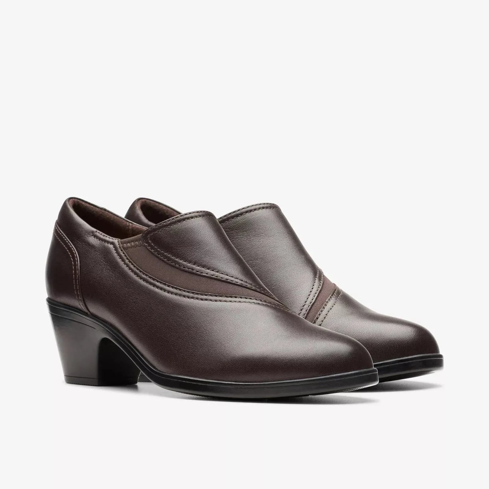 Clarks Women's Emily2 Dove Dark Brown Leather 26174077