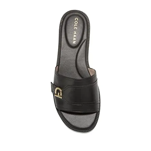 Cole Haan Women's Charlotte Slide Sandal, Black Leather, 8