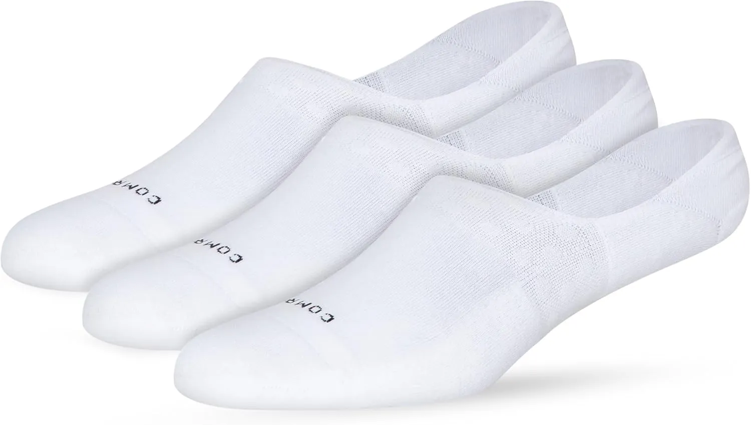 Comrad 3-Pack No Show Socks with Targeted Arch Compression - Soft & Breathable Combed Cotton Support Socks for Men & Women