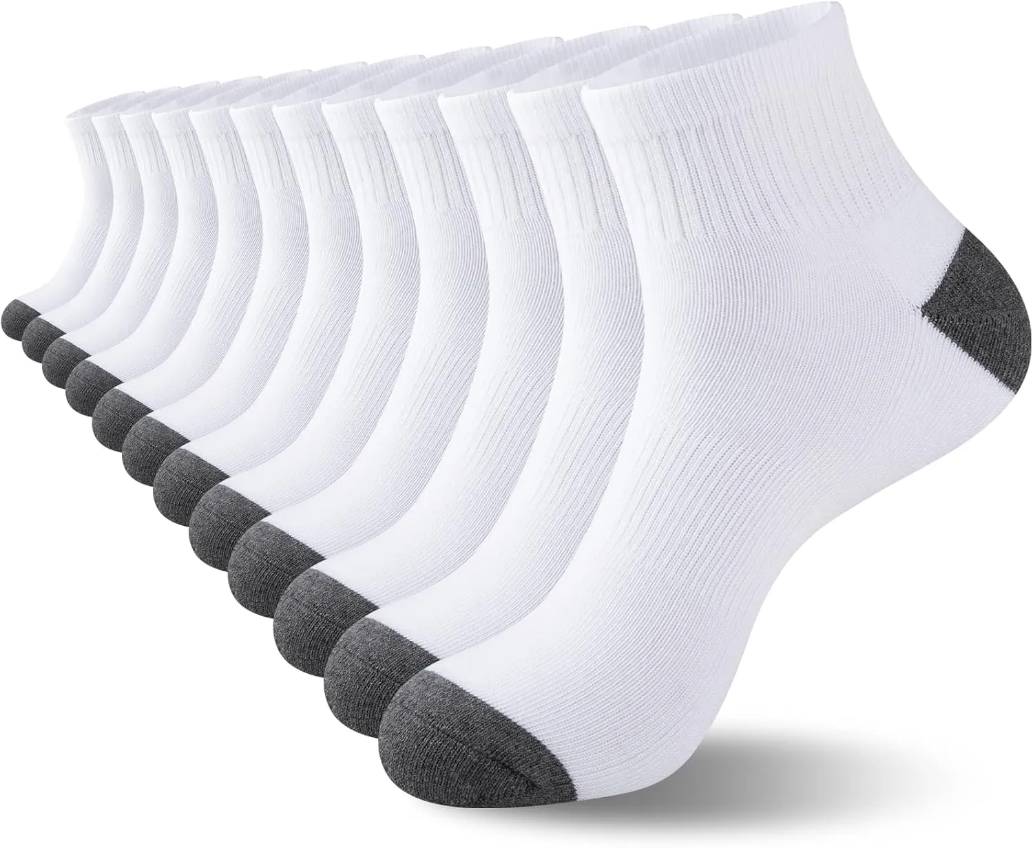 COOVAN 12 Pairs Mens Cushion Ankle Socks Men 12 Pack Low Cut Comfort Breathable Casual Socks