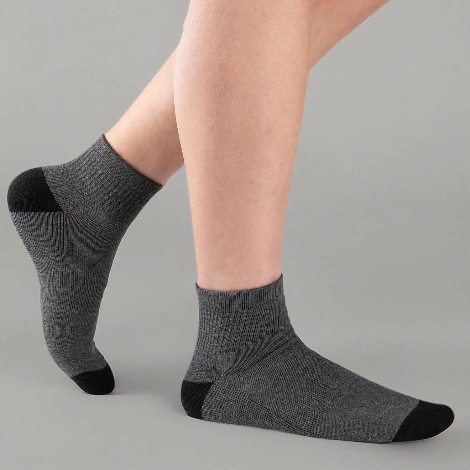 COOVAN 12 Pairs Mens Cushion Ankle Socks Men 12 Pack Low Cut Comfort Breathable Casual Socks