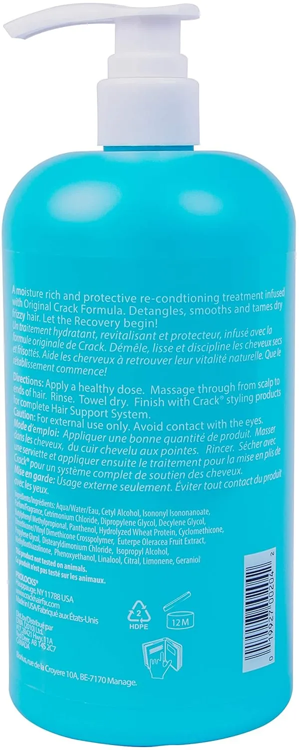 Crack HAIR FIX Conditioner with Pump Bottle | Intense Hydration & Frizz Control | Strengthens, Detangles & Restores Shine | Sulfate-Free, Vegan, Cruelty-Free & Made in USA | 33.8 Oz