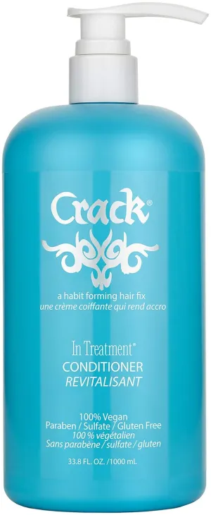 Crack HAIR FIX Conditioner with Pump Bottle | Intense Hydration & Frizz Control | Strengthens, Detangles & Restores Shine | Sulfate-Free, Vegan, Cruelty-Free & Made in USA | 33.8 Oz