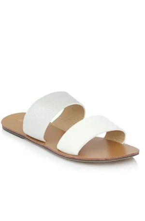 Cuban Sandal Pebble White Silver