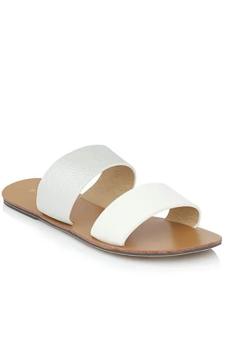 Cuban Sandal Pebble White Silver