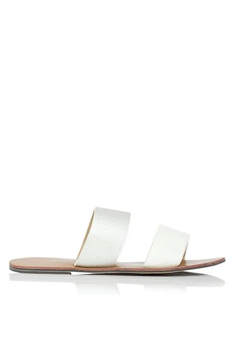 Cuban Sandal Pebble White Silver