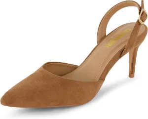 CUSHIONAIRE Women's Petula Sling Back Dress Pump  Memory Foam, Wide Widths Available