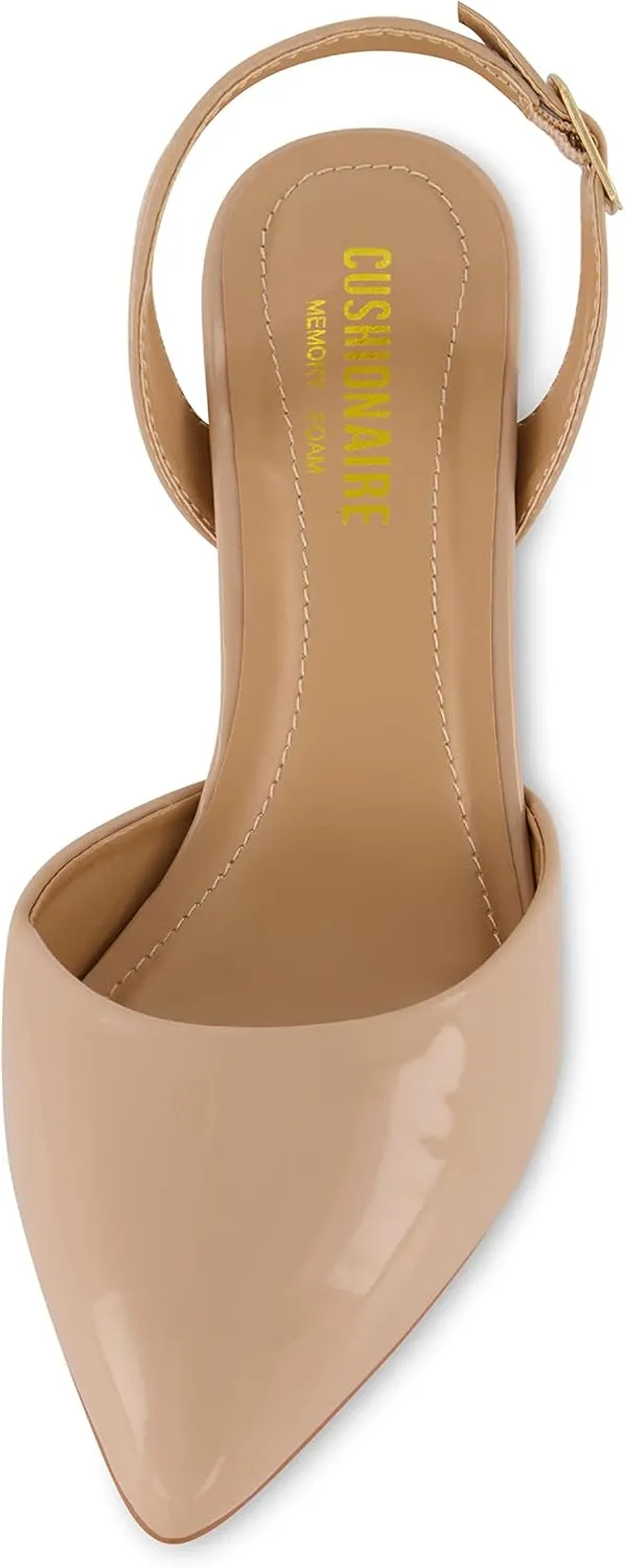 CUSHIONAIRE Women's Petula Sling Back Dress Pump  Memory Foam, Wide Widths Available