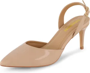 CUSHIONAIRE Women's Petula Sling Back Dress Pump  Memory Foam, Wide Widths Available
