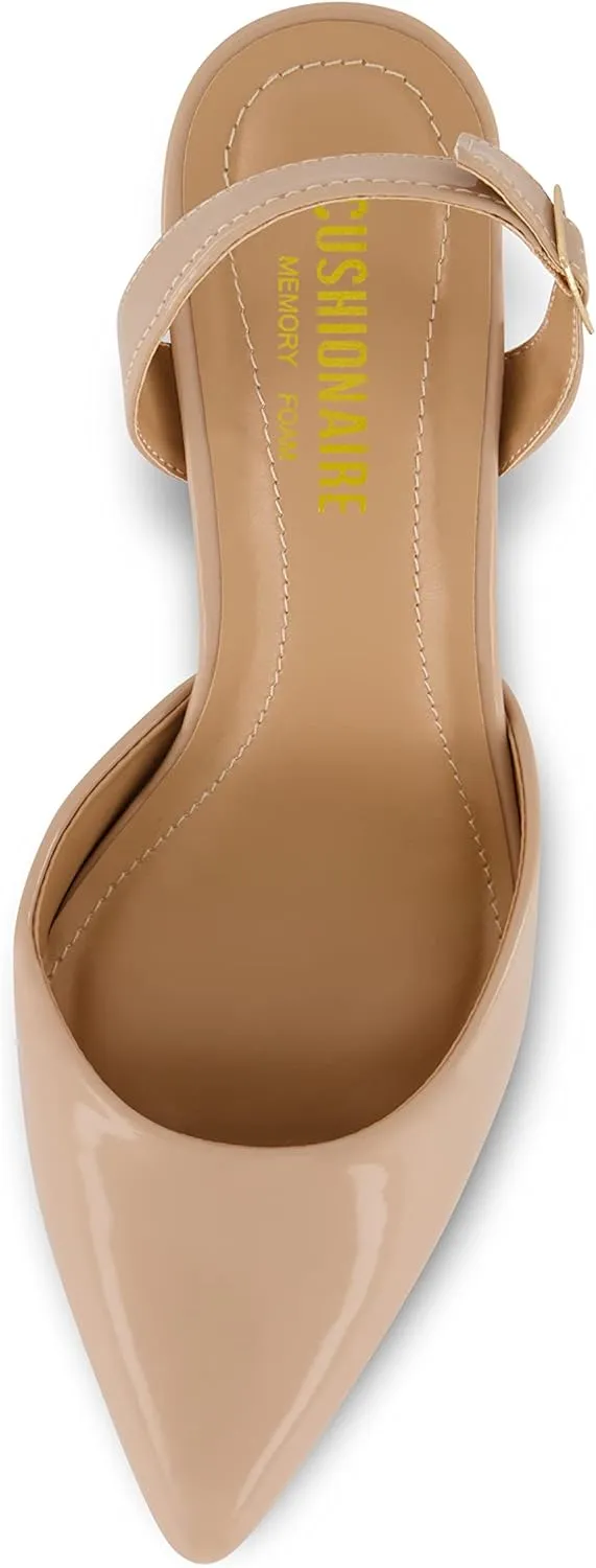 CUSHIONAIRE Women's Petula Sling Back Dress Pump  Memory Foam, Wide Widths Available