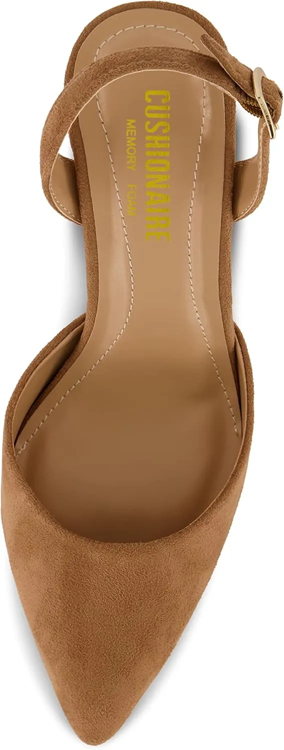 CUSHIONAIRE Women's Petula Sling Back Dress Pump  Memory Foam, Wide Widths Available