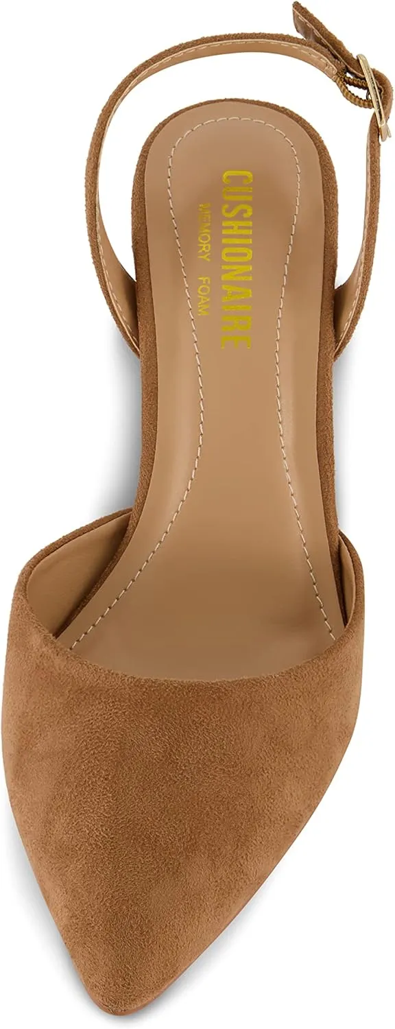 CUSHIONAIRE Women's Petula Sling Back Dress Pump  Memory Foam, Wide Widths Available
