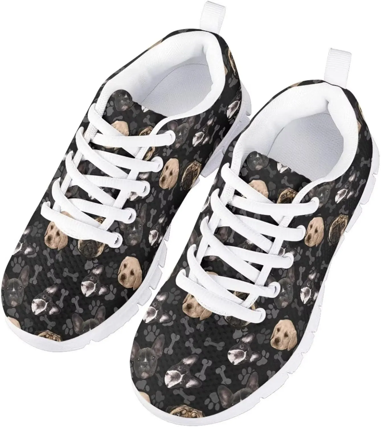 Cute Running Tennis Shoes for Girls Nonslip Lace Up Mesh Athletic Shoes Kids School Casual Soft Walking Sneakers
