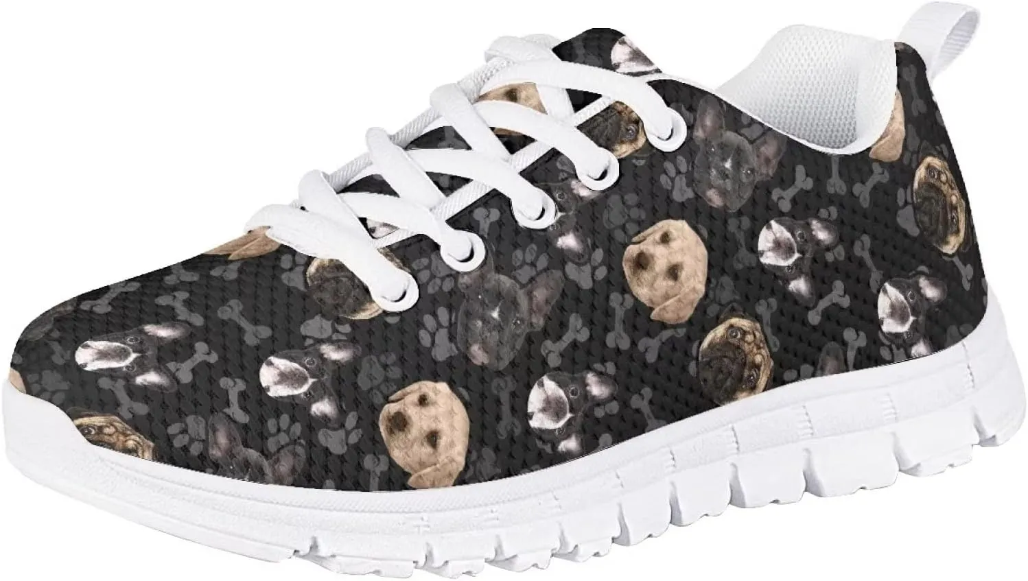 Cute Running Tennis Shoes for Girls Nonslip Lace Up Mesh Athletic Shoes Kids School Casual Soft Walking Sneakers