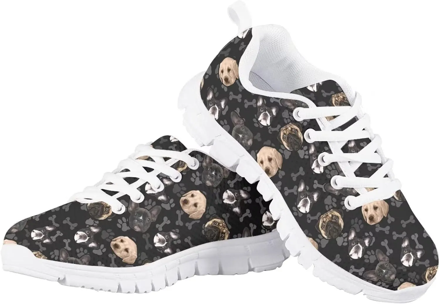 Cute Running Tennis Shoes for Girls Nonslip Lace Up Mesh Athletic Shoes Kids School Casual Soft Walking Sneakers