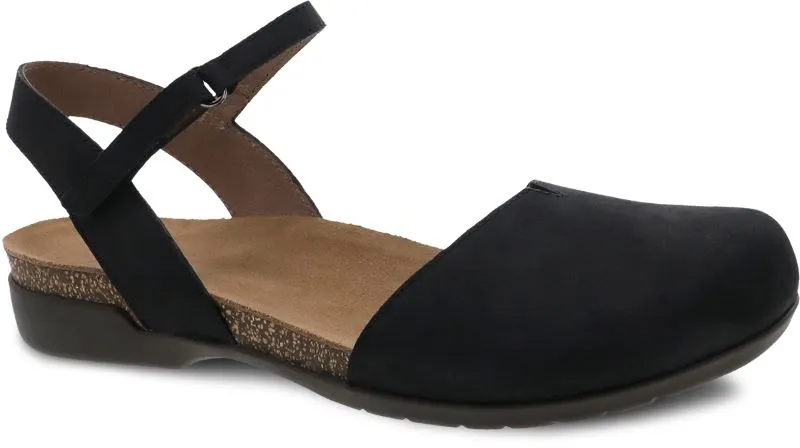 Dansko Black Nubuck Rowan Womens Shoes 6025-105300