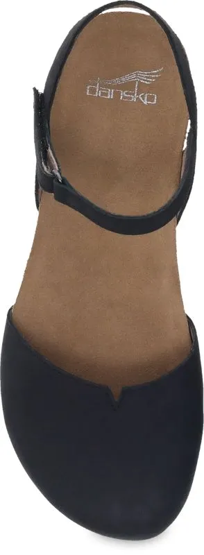 Dansko Black Nubuck Rowan Womens Shoes 6025-105300