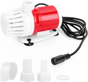 DC 12V Submersible Pump 20W Portable Aquarium Water Pump 1200L/H High Flow Pumps Frequency Conversion brushless DC Pump Amphibious Pump for Home Pond Fish Tank Fountain