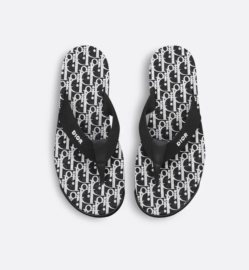 Dior Alpha Thong Sandal Black Technical Fabric