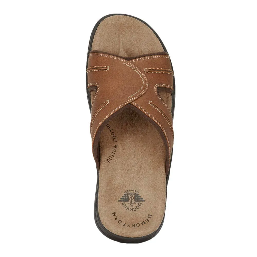 Dockers Men's Slide Sandal, Rust, 10 Wide