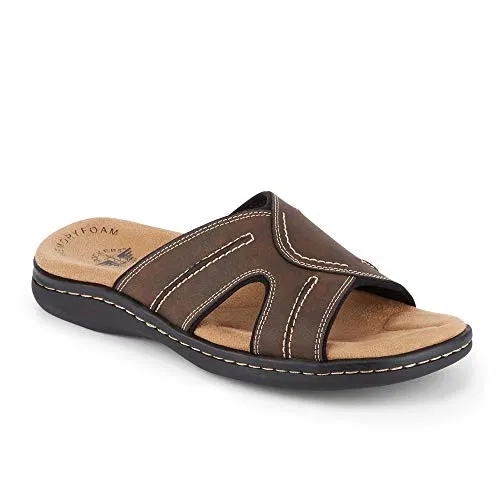 Dockers Mens Sunland Casual Slide Sandal Shoe, Dark Brown, 9 M