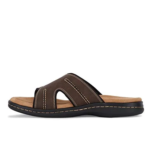 Dockers Mens Sunland Casual Slide Sandal Shoe, Dark Brown, 9 M