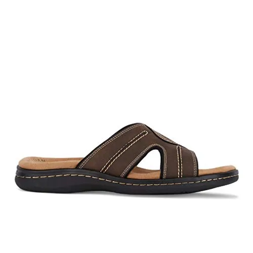 Dockers Mens Sunland Casual Slide Sandal Shoe, Dark Brown, 9 M