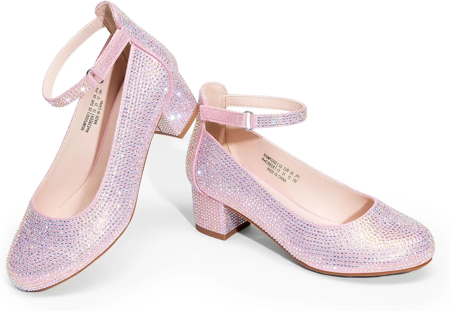 DREAM PAIRS Girls Dress Shoes Chunky High Heels Ankle Strap Party Wedding Princess Pump for Little Big Kid