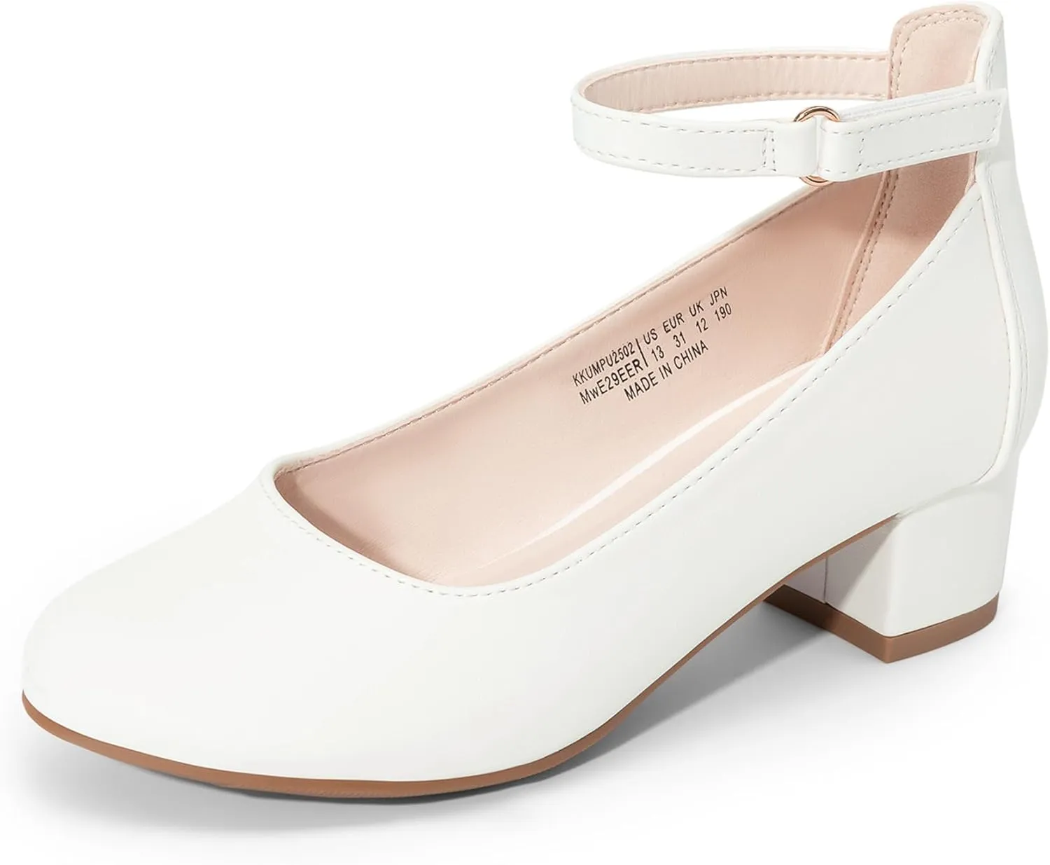 DREAM PAIRS Girls Dress Shoes Chunky High Heels Ankle Strap Party Wedding Princess Pump for Little Big Kid