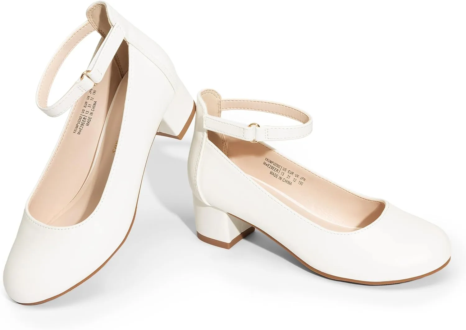 DREAM PAIRS Girls Dress Shoes Chunky High Heels Ankle Strap Party Wedding Princess Pump for Little Big Kid