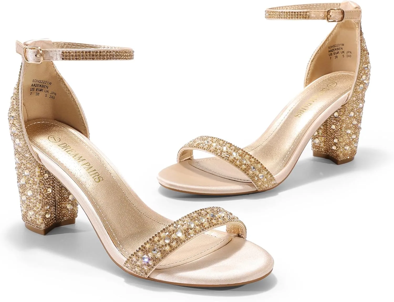 DREAM PAIRS Women's Chunk Low Heel Pump Sandals