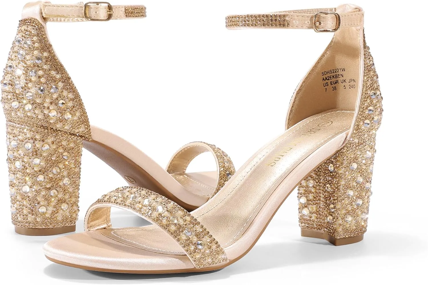 DREAM PAIRS Women's Chunk Low Heel Pump Sandals