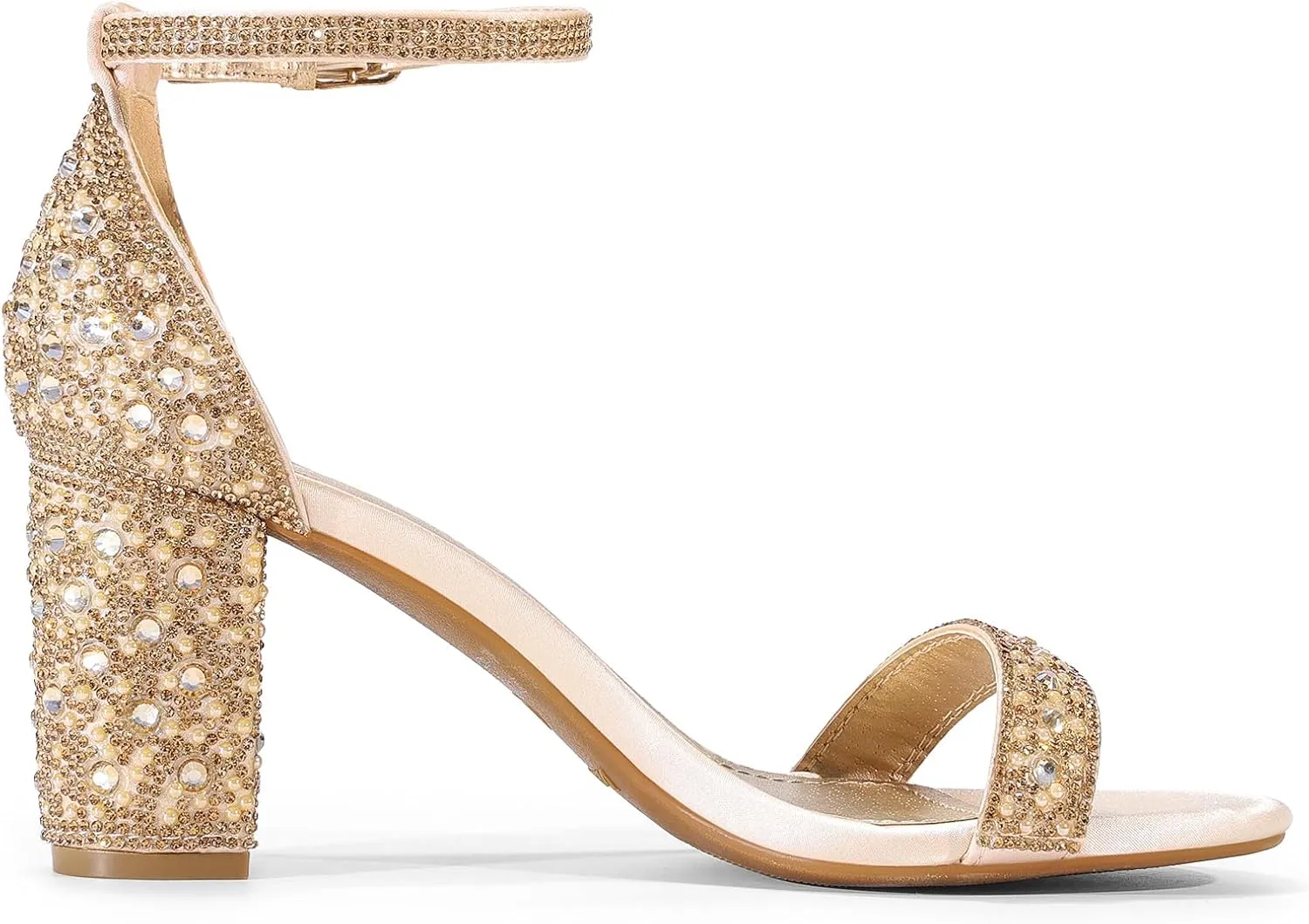 DREAM PAIRS Women's Chunk Low Heel Pump Sandals