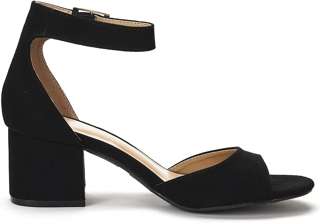 DREAM PAIRS Womens Chunkle Low Heel Pump Ankle Strap Dress Sandal