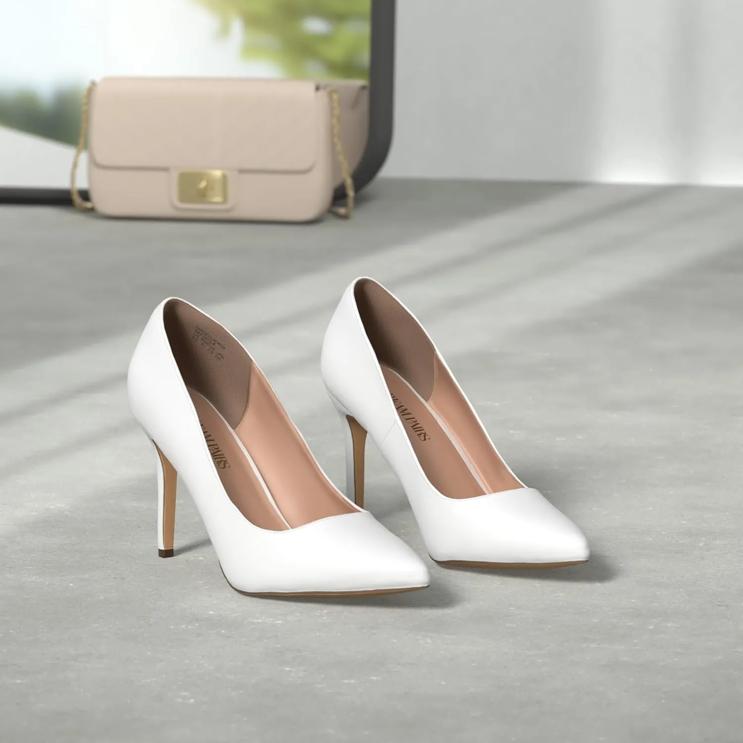 DREAM PAIRS Women's Closed Toe High Heels Dress Pointed Toe Wedding Pump Shoes