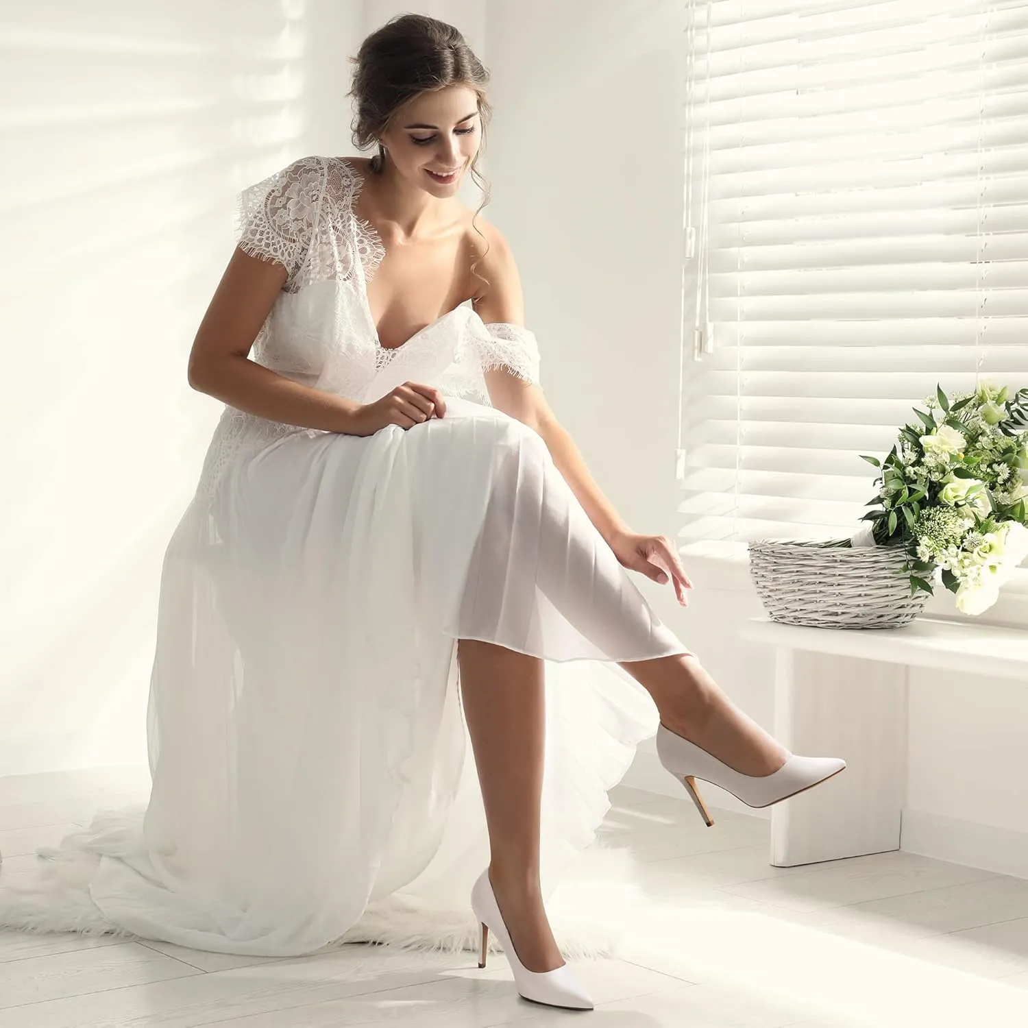DREAM PAIRS Women's Closed Toe High Heels Dress Pointed Toe Wedding Pump Shoes