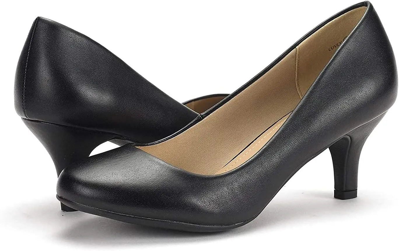 DREAM PAIRS Women's Dress Comfortable Low Heel Pump Shoes