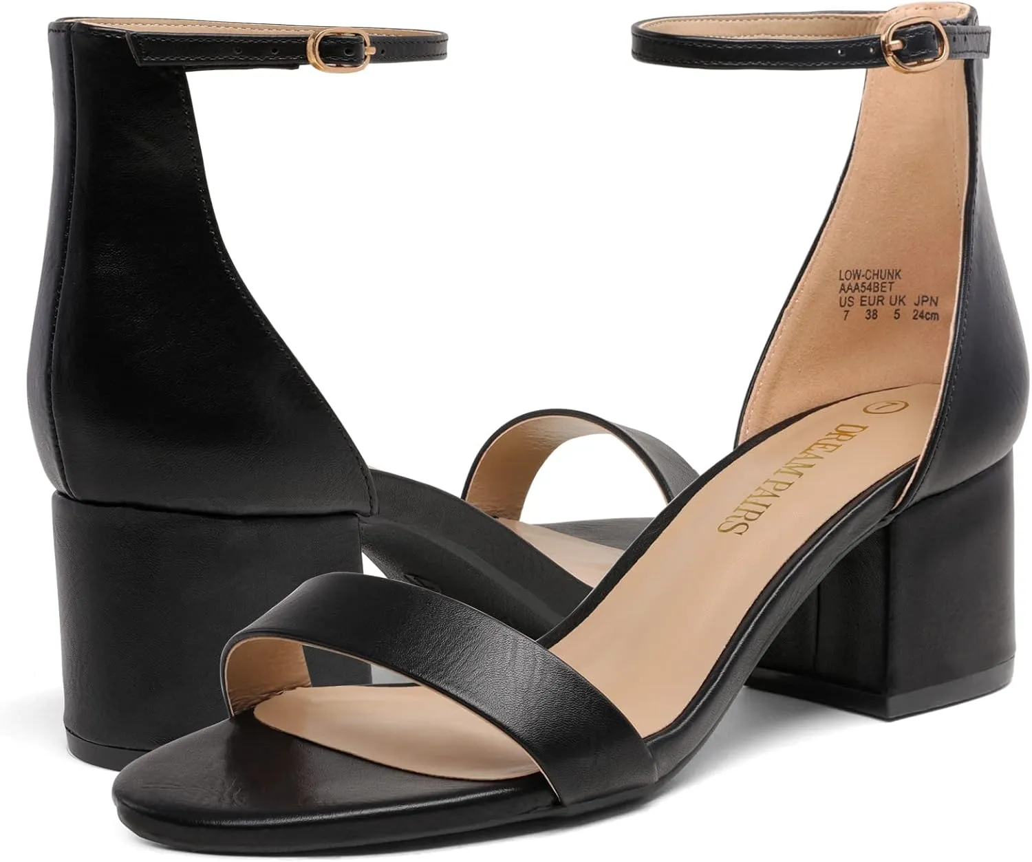 DREAM PAIRS Womens Low-Chunk Low Heel Pump Sandal