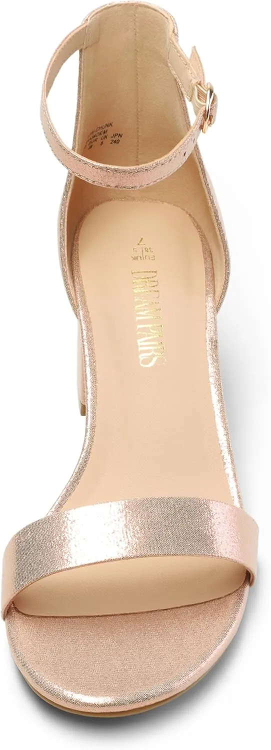 DREAM PAIRS Womens Low-Chunk Low Heel Pump Sandal