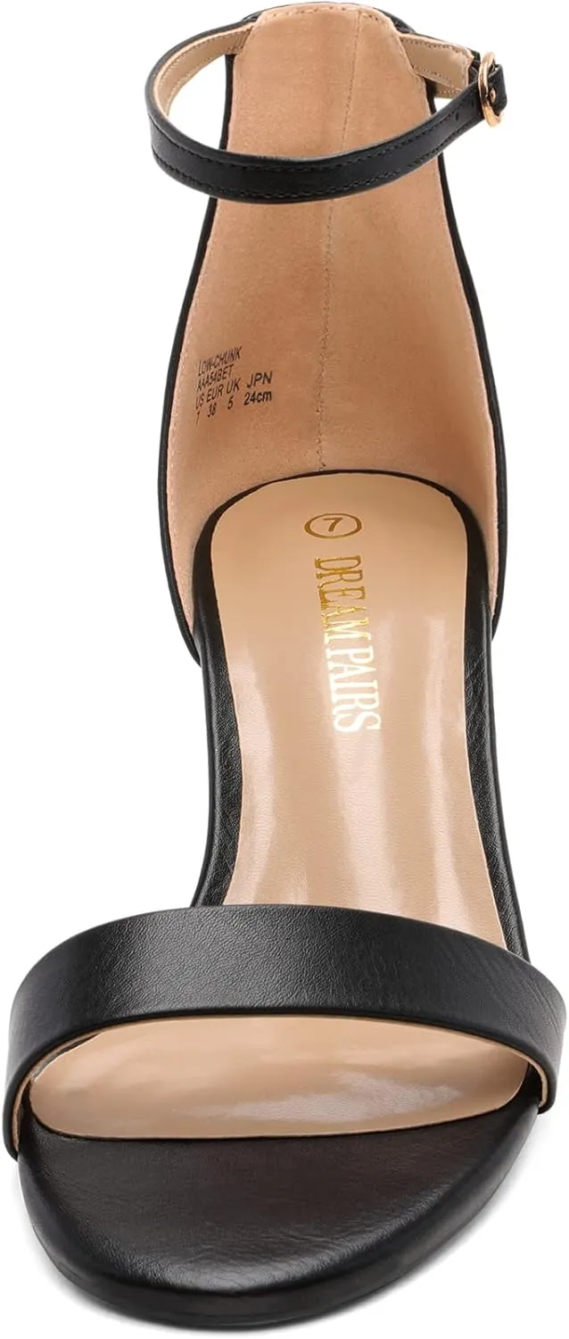 DREAM PAIRS Womens Low-Chunk Low Heel Pump Sandal