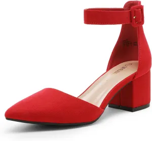DREAM PAIRS Women's Low Heel Pump Shoes