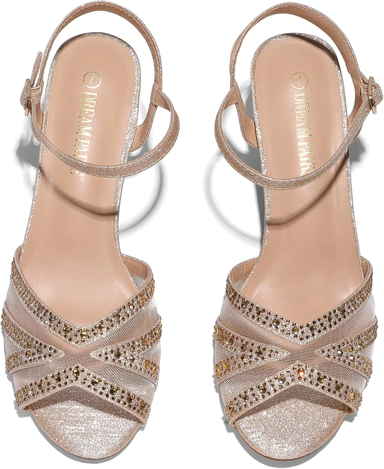 DREAM PAIRS Women's Nina Low Heel Pump Sandals