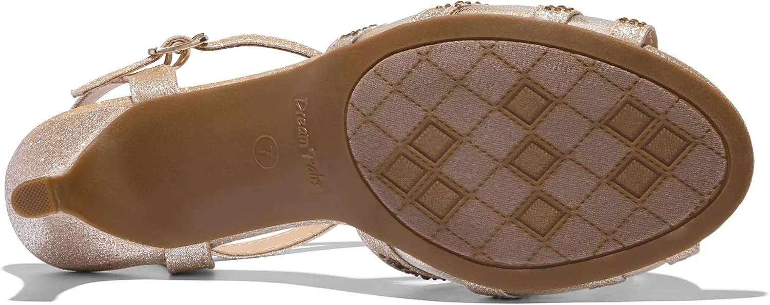 DREAM PAIRS Women's Nina Low Heel Pump Sandals