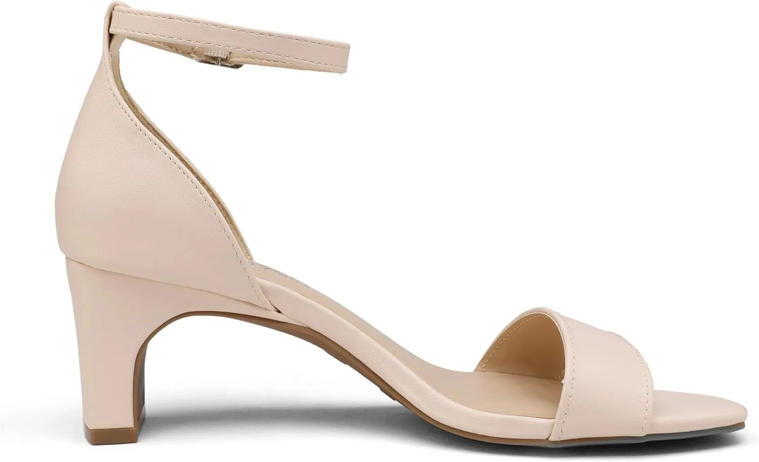 DREAM PAIRS Women's Square Toe Low Block Chunky Heels Open Toe Ankle Strap Dress Pump Shoes